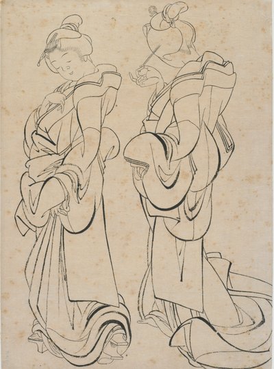 To kvinner, sent på 1700-tallet - begynnelsen av 1800-tallet. av Katsushika Hokusai