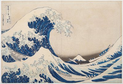 Under the wave of Kanagawa', eller 'The great wave' fra serien '36 Views of Mt.Fuji', c.1830-31 (treblokktrykk) av Katsushika Hokusai