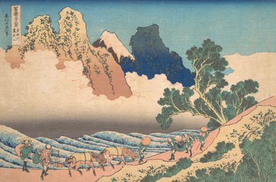 Utsikt fra den andre siden av Fuji fra Minobu-elven Minobugawa ura Fuji, fra ..., ca. 1830-32. av Katsushika Hokusai