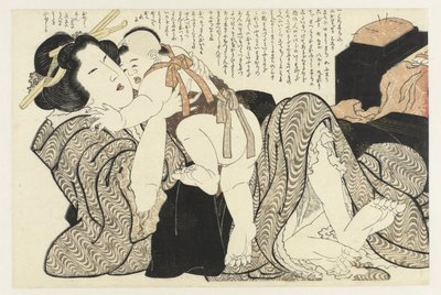 Kvinne med barn Adonis-planten (serietittel) Fukujuso (serietittel) av Katsushika Hokusai