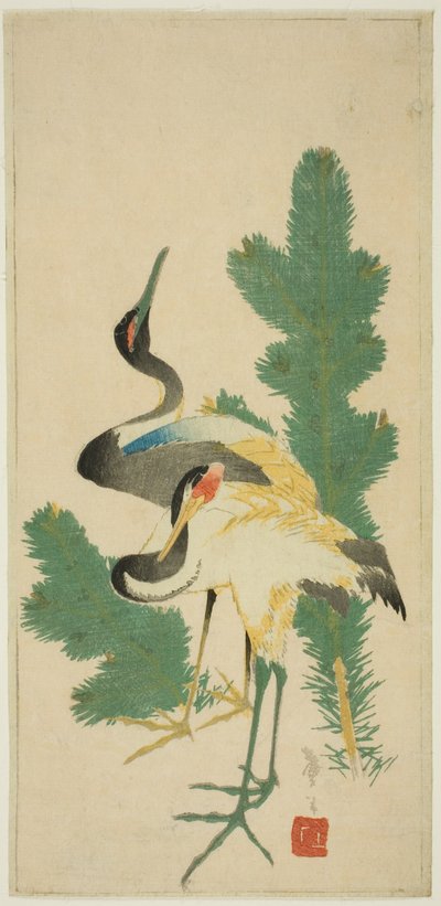 Furu og traner av Katsushika Taito II