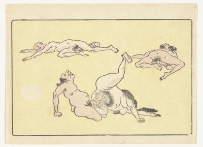 Copulating Man and Woman The Big Tail (serietittel) av Kawanabe Kyosai