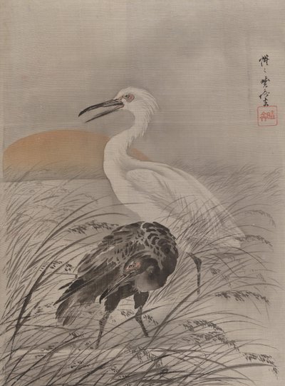 Traner i Marsh, ca. 1887. av Kawanabe Kyosai