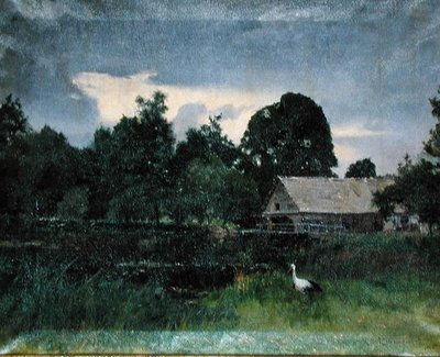 Landskap med en stork av Kazimierz Alchimowicz