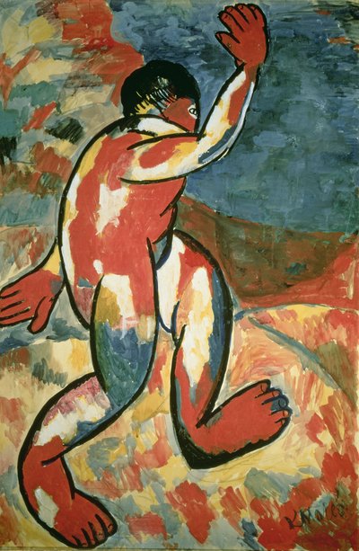 A Bather, 1911 (gouache på papir) av Kazimir Severinovich Malevich