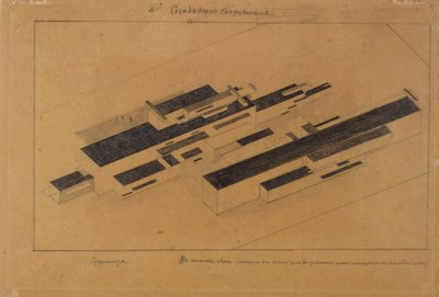 Moderne bygninger, 1923-1924 av Kazimir Severinovich Malevich