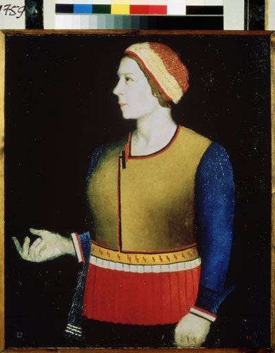 Portrett av kunstnerens kone. Maleri av Kasimir Severinovich Malevich (Malevich, Malevic) (1878-1935), olje på lerret av Kazimir Severinovich Malevich