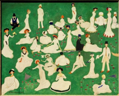 Rast (selskap med topphatter) av Kazimir Severinovich Malevich