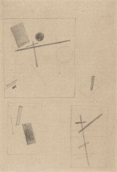 Suprematist tegning av Kazimir Severinovich Malevich
