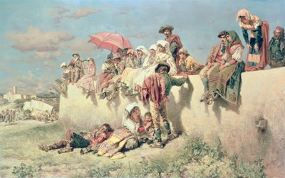 Venter på velsignelsen utenfor Roma, 1800-tallet av Keeley Halswelle