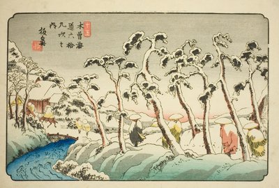 Nr. 15: Itahana (Jugo: Itahana), fra serien "Sixty-nine Stations of the Kisokaido (Kisokaido rokujukyu tsugi no uchi)" av Keisai Eisen