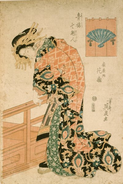 Kurtisanen Hanaōgi fra huset Ōgiya av Keisai Eisen