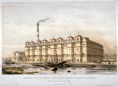 Granary on Canada Wharf, Rotherhithe, London, c1860 av Kell Brothers