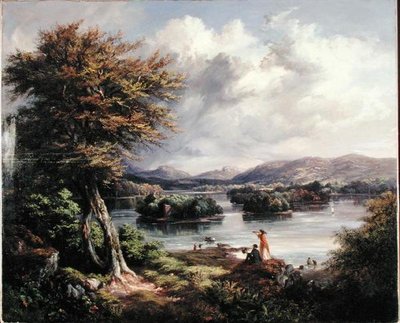 Lake of Menteith (olje på lerret) av Kenneth Macleay