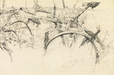 Studie av en gammel plog (blyant) av Kenneth Newton
