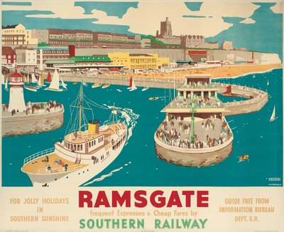 En Southern Railway-plakat som reklamerer for Ramsgate av Kenneth Shoesmith and Verney L. Danvers