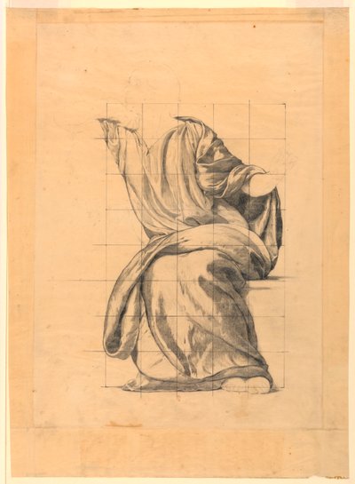 Drapery Study for Figure of Peace i "The Beneficence of the Law," veggmaleri ved Essex County Court House, Newark, New Jersey av Kenyon Cox