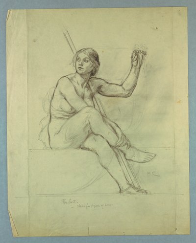 Jus, nakenstudie for "Contemplative Spirit of the East," Lunette i East Grand Staircase, Minnesota State Capitol, Saint Paul, MN av Kenyon Cox