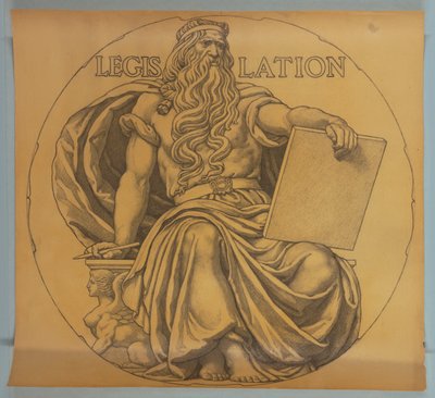 Lovgivning, tegneserie for mosaikk i Wisconsin State Capitol Rotunda av Kenyon Cox