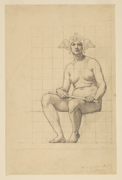 Nakenstudie for "The Active Life," Lunette i administrasjonsbygningen, Oberlin College, Oberlin, OH av Kenyon Cox