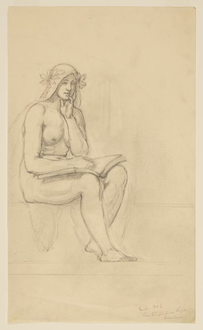 Nakenstudie for "The Contemplative Life" for Lunette i administrasjonsbygningen, Oberlin College, Oberlin, OH av Kenyon Cox