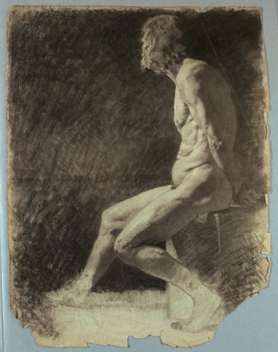 Nakenstudie av sittende mann av Kenyon Cox