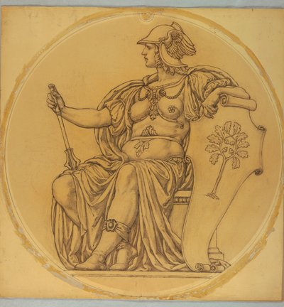 Studie for "Courage," Lunette i Hudson County Courthouse, Jersey City, NJ av Kenyon Cox