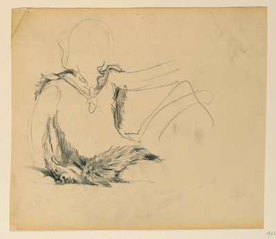 Studie for "Hunting", "The Progress of Civilization: Hunting, Herding, Agriculture" State Capitol, Des Moines, IA av Kenyon Cox