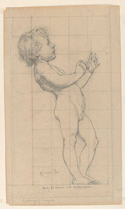 Studie for "Mathematics", "The Sciences," Library of Congress, Washington D.C. av Kenyon Cox