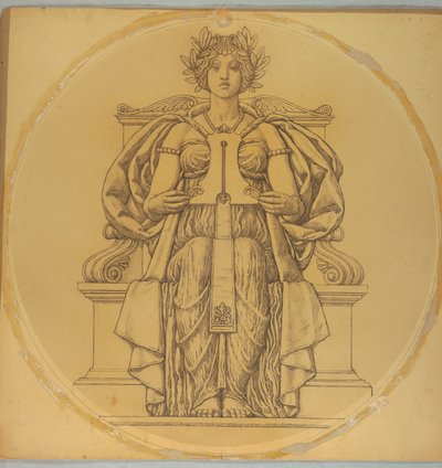 Studie for "Rectitude," Lunette i Hudson County Courthouse, Jersey City, NJ av Kenyon Cox