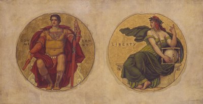 Studie for mosaikk i Wisconsin State Capital Government and Liberty, ca. 1912. av Kenyon Cox