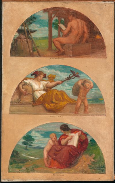Sivilisasjonens fremgang: Smien, handel og utdanning..., 1905-1906. av Kenyon Cox