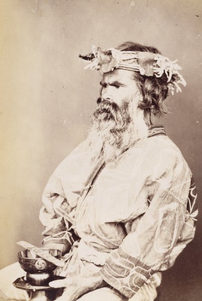 Ainu Man, ca. 1890-tallet (gelatinsølvtrykk) av Kenzô Tamoto
