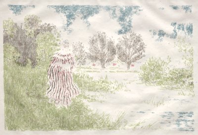 Landscapes: Woman in a Striped Dress Landscape: Woman in a Striped Dress, 1898. av Ker Xavier Roussel