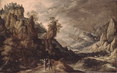 Landskap med Tobias og engelen av Kerstiaen Keuninck de
