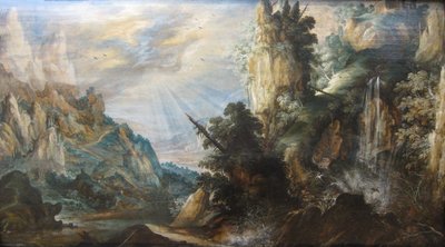 «Et fjellandskap med en foss» av Kerstiaen de Keuninck, ca. 1600 av Kerstiaen de Keuninck