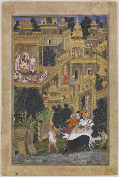 Lord Krishna i Golden City, ca 1586 av Kesav Kalan