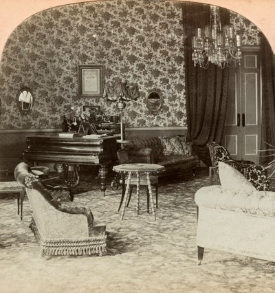 Sal for presidentskapet, Lord Roberts hovedkvarter, Bloemfontein, Sør-Afrika, 1900. av Keystone View Company