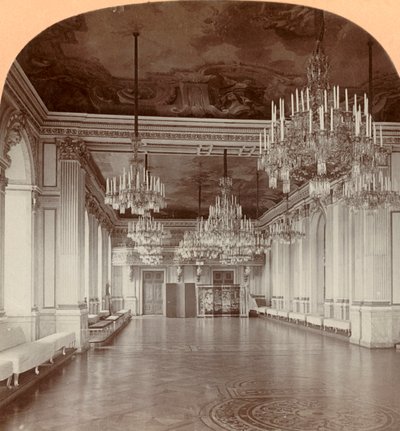 Dansesalen, Det kongelige slott, Stockholm, Sverige, 1901. av Keystone View Company