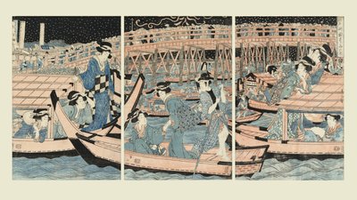 Avkjøling ved Ryogoku-broen av Kikugawa Eizan