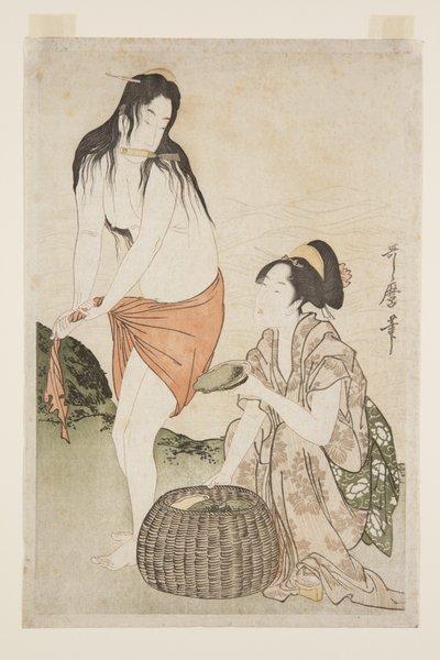 Abalone Divers (treblokktrykk i farger) av Kitagawa Utamaro