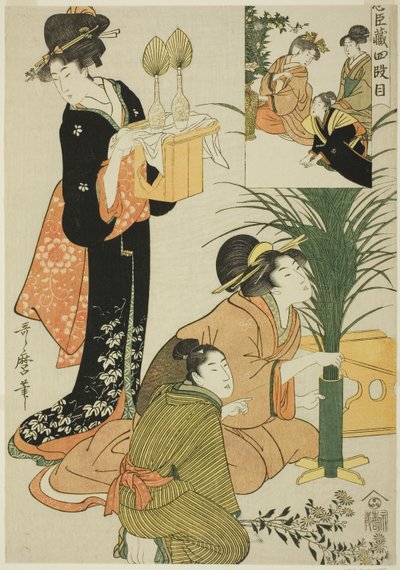 Act IV, fra Treasury of the Loyal Retainers av Kitagawa Utamaro