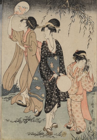 Å fange ildfluer under et Willow Tree-senter, ca. 1796-1797. av Kitagawa Utamaro