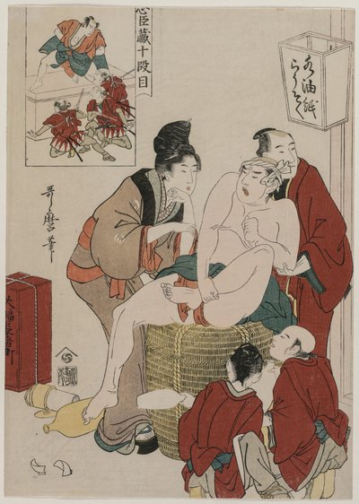 Chushingura: Akt X av The Storehouse of Loyalty av Kitagawa Utamaro