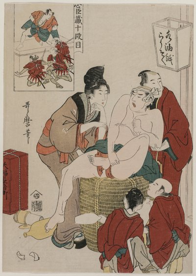 Chushingura: Akt X av The Storehouse of Loyalty, slutten av 1790-tallet. av Kitagawa Utamaro