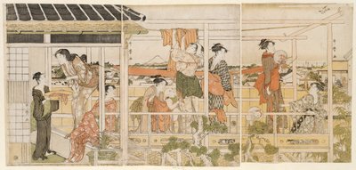 Tørking av klær (Monohoshi) av Kitagawa Utamaro