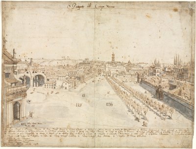 Atten utsikt over Roma: Campo Vaccino (The Roman Forum) av Kitagawa Utamaro
