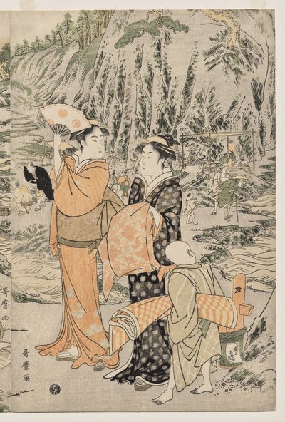 Fiske på skjærebrettet ved Enoshima av Kitagawa Utamaro