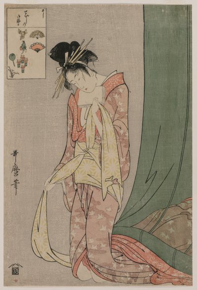 Hanaōgi fra Ōgiya fra serien Picture Puzzles av Kitagawa Utamaro