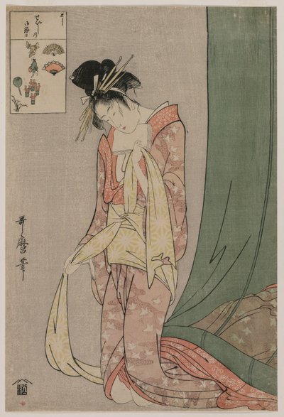 Hanaōgi fra Ōgiya fra serien Picture Puzzles av Kitagawa Utamaro